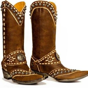 Old Gringo Casteel, Size 9.5, brown with studs